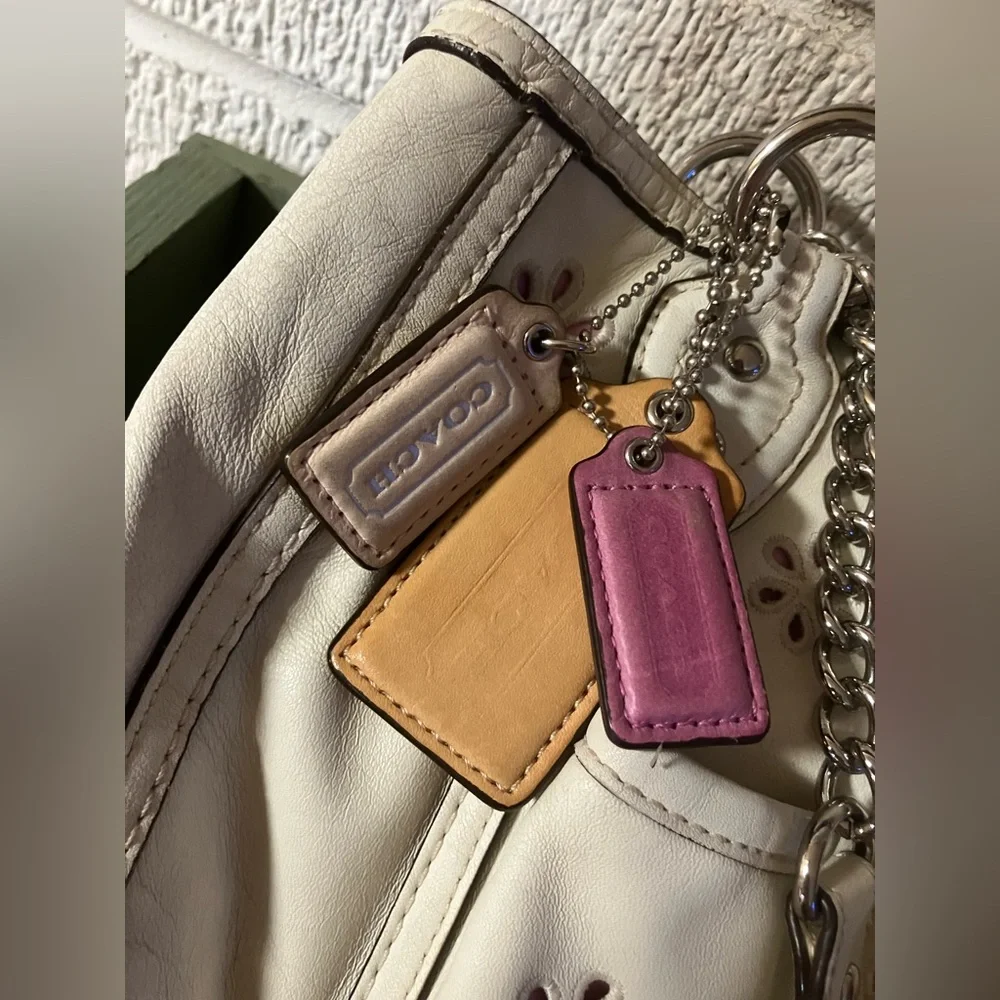 Coach Poppy Eyelet Leather Tote- Ivory - Picture 8 of 8
